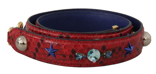 Dolce & Gabbana Chic Red Python Leather Shoulder Strap - PER.FASHION