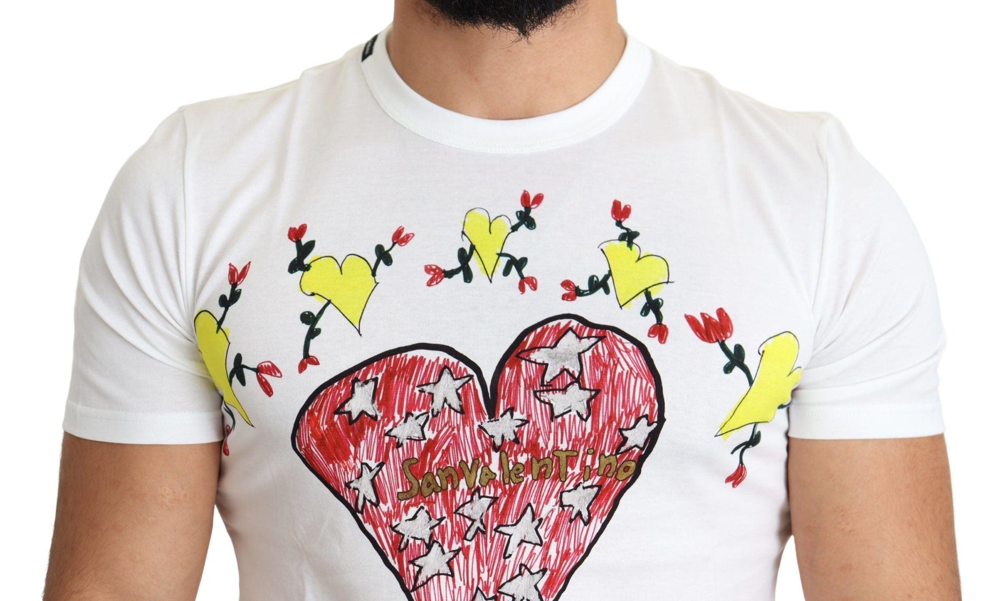 Dolce & Gabbana Chic Saint Valentine Print Crew Neck T-Shirt - PER.FASHION