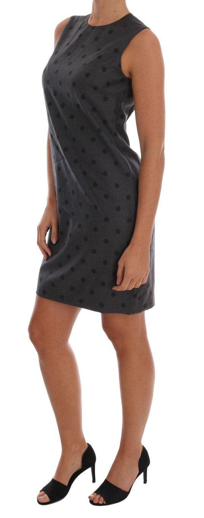 Dolce & Gabbana Chic Sleeveless Polka Dot Wool Dress - PER.FASHION