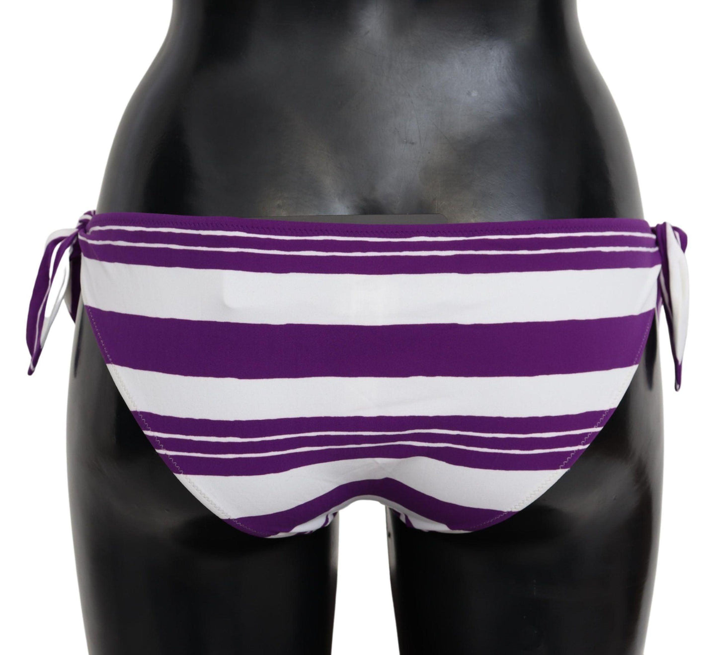Dolce & Gabbana Chic Striped Bikini Bottom - Effortless Poolside Glamour - PER.FASHION