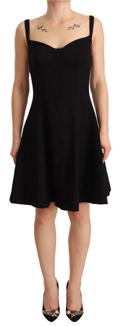 Dolce & Gabbana Elegant A-Line Sheath Dress in Black - PER.FASHION