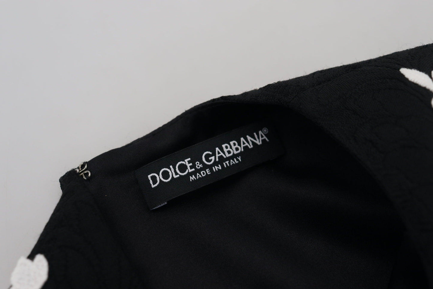 Dolce & Gabbana Elegant Black A-Line Mini Dress with Lace Trim - PER.FASHION