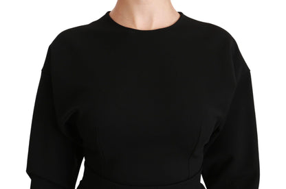 Dolce & Gabbana Elegant Black Bodycon Sheath Midi Dress - PER.FASHION
