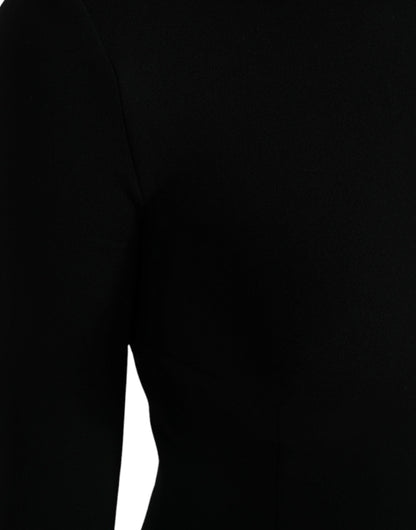 Dolce & Gabbana Elegant Black Bodycon Turtleneck Dress - PER.FASHION