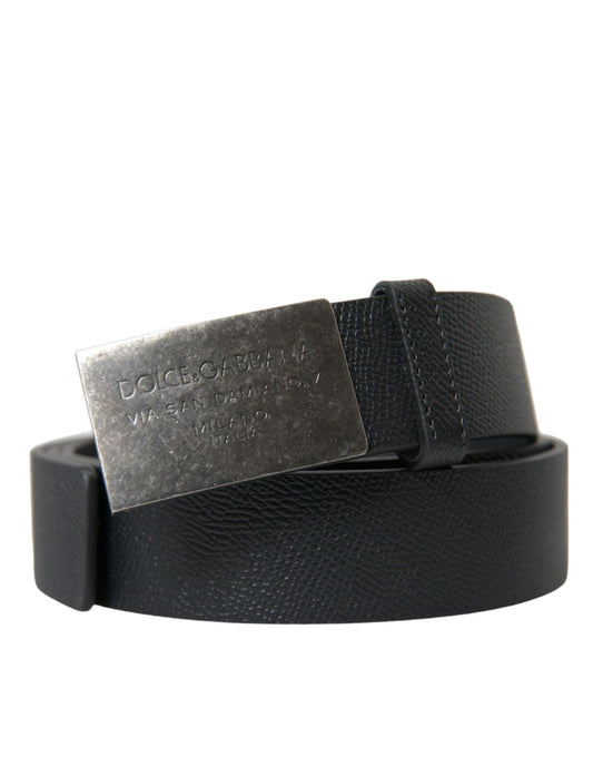 Dolce & Gabbana Elegant Black Calfskin Leather Belt - PER.FASHION
