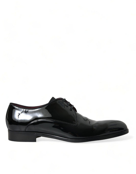 Dolce & Gabbana Elegant Black Calfskin Leather Derby Shoes - PER.FASHION