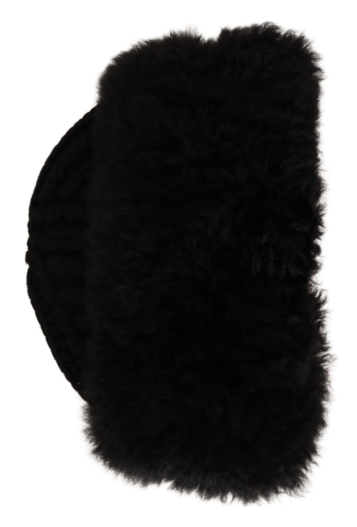 Dolce & Gabbana Elegant Black Cashmere Alpaca Fur Beanie - PER.FASHION