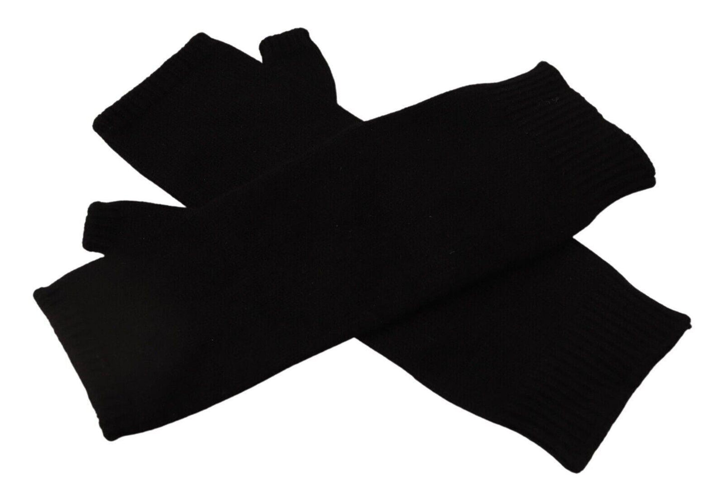 Dolce & Gabbana Elegant Black Cashmere Fingerless Gloves - PER.FASHION