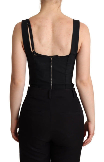 Dolce & Gabbana Elegant Black Lace Bodysuit Corset Dress - PER.FASHION