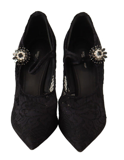Dolce & Gabbana Elegant Black Lace Stiletto Pumps - PER.FASHION