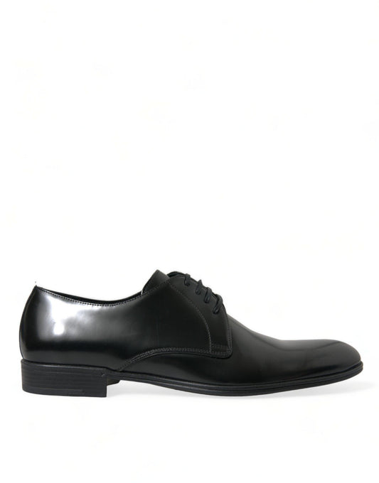 Dolce & Gabbana Elegant Black Leather Derby Formal Shoes - PER.FASHION