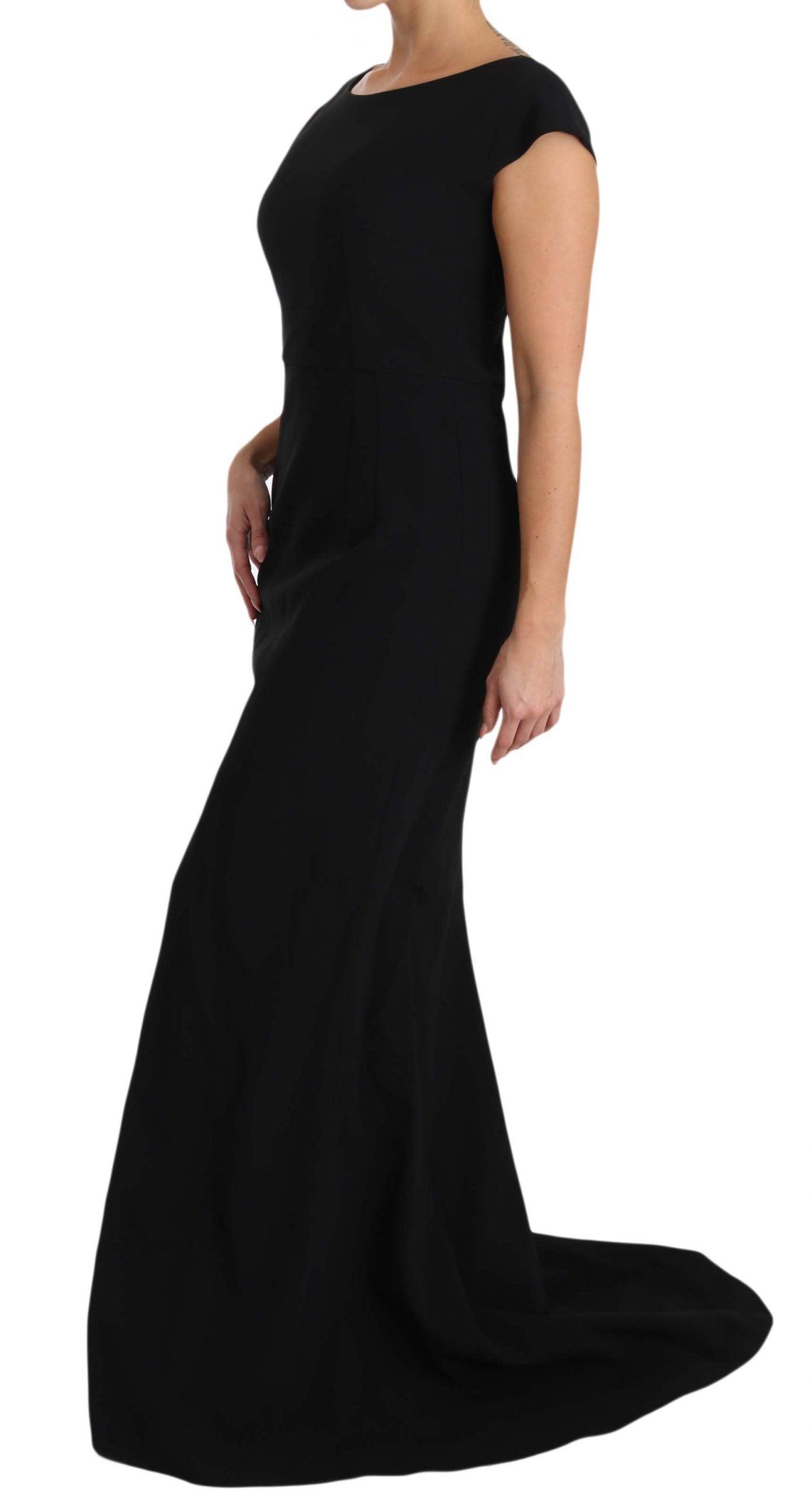 Dolce & Gabbana Elegant Black Maxi Sheath Dress - PER.FASHION