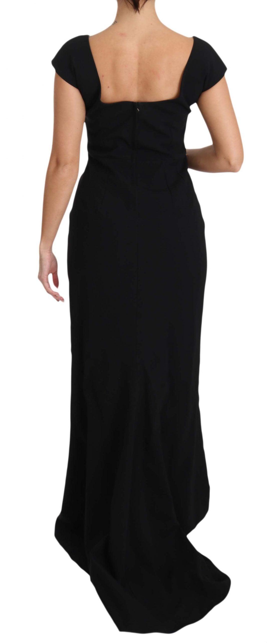 Dolce & Gabbana Elegant Black Maxi Sheath Dress - PER.FASHION