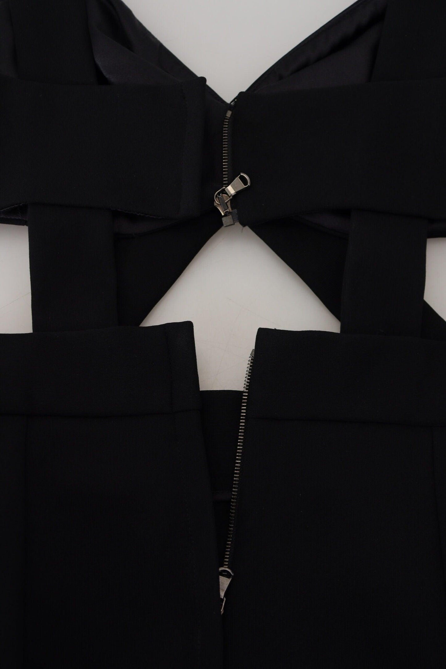 Dolce & Gabbana Elegant Black Midi Sheath Dress - PER.FASHION