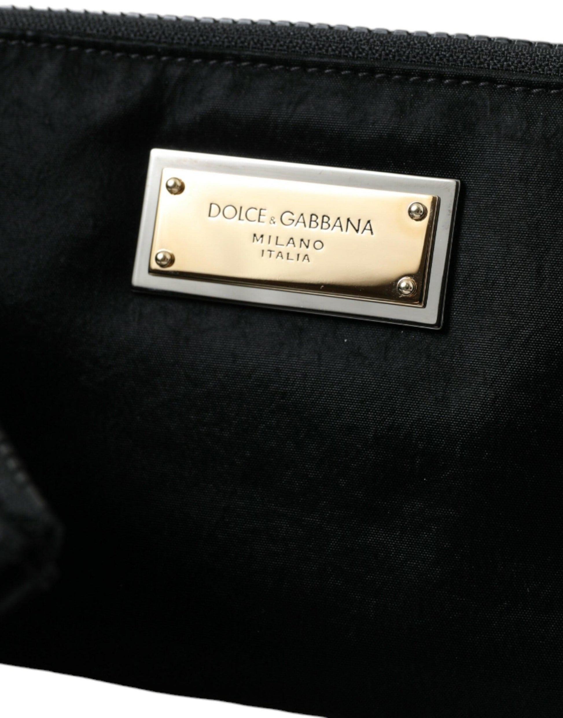 Dolce & Gabbana Elegant Black Multifunctional Leather Clutch - PER.FASHION
