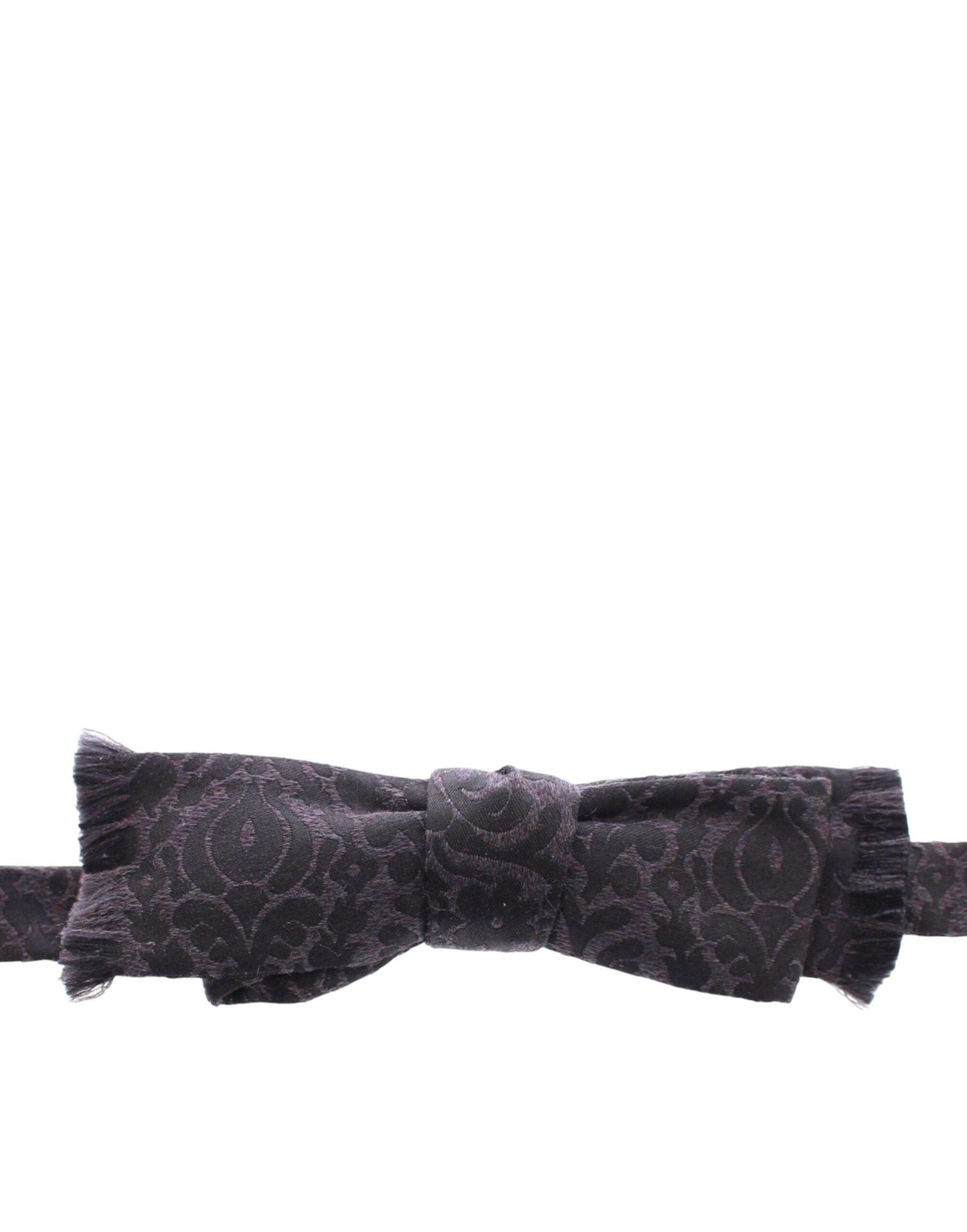 Dolce & Gabbana Elegant Black Paisley Silk-Wool Blend Bow Tie - PER.FASHION