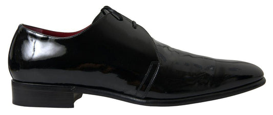 Dolce & Gabbana Elegant Black Patent Leather Formal Men's Shoes - PER.FASHION