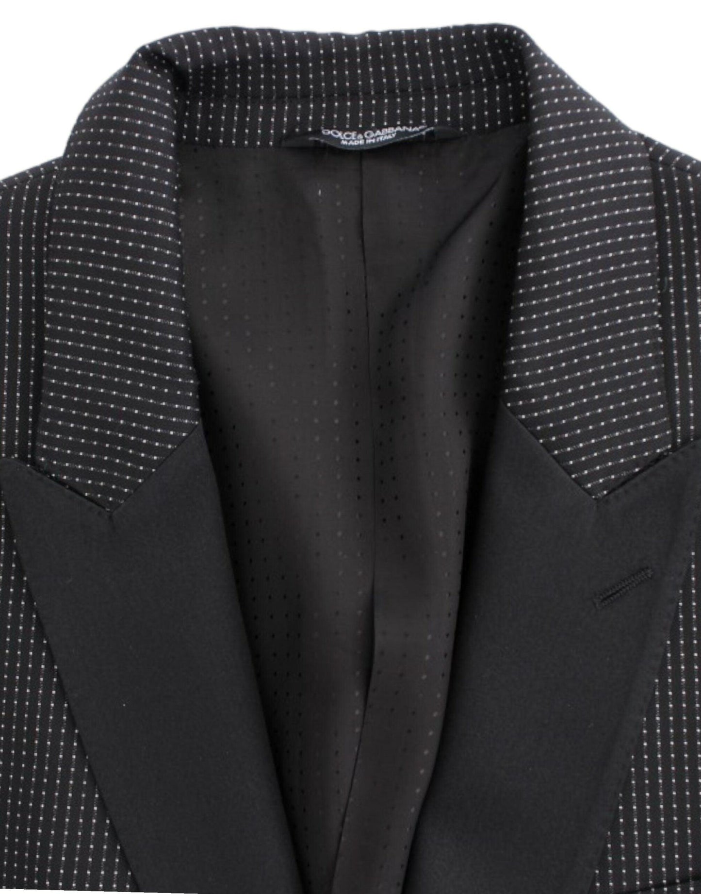 Dolce & Gabbana Elegant Black Polka Dotted Slim Fit Blazer - PER.FASHION