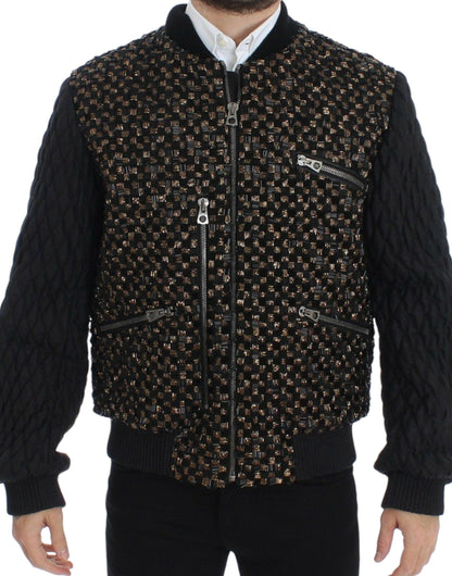 Dolce & Gabbana Elegant Black Sequined Designer Jacket - PER.FASHION