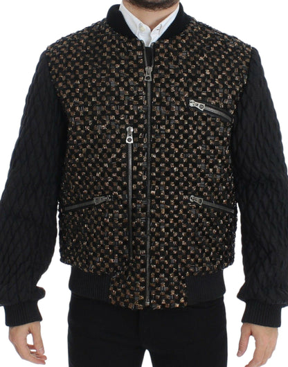 Dolce & Gabbana Elegant Black Sequined Designer Jacket - PER.FASHION