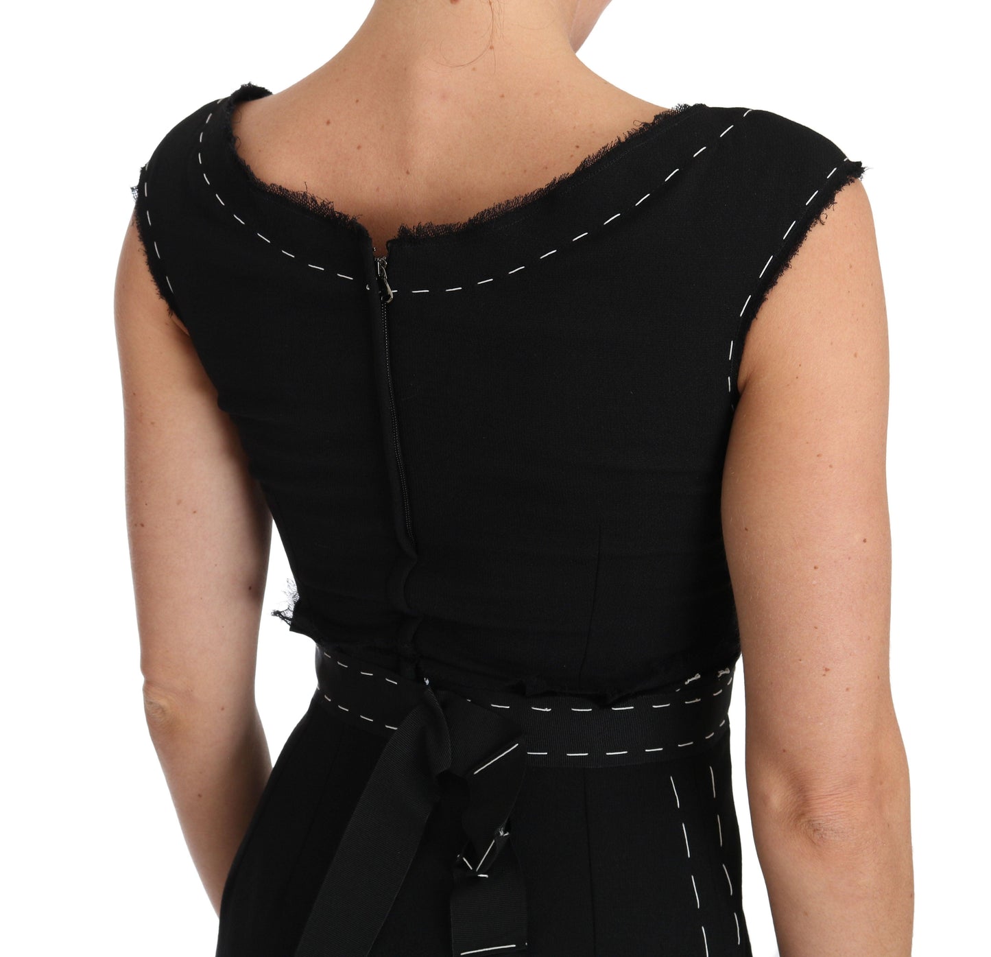 Dolce & Gabbana Elegant Black Sheath Wool Dress - PER.FASHION