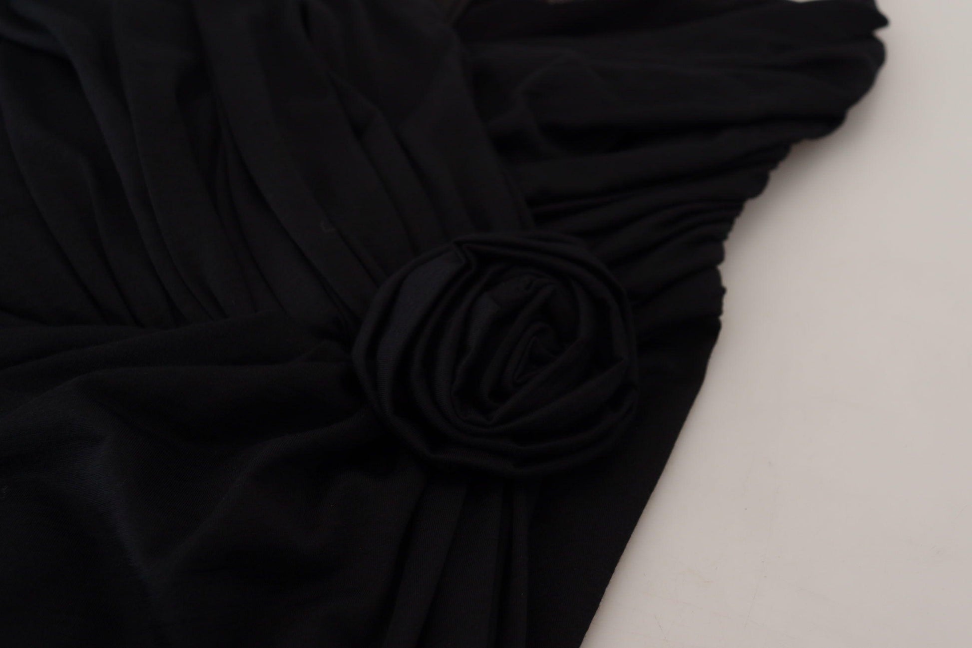 Dolce & Gabbana Elegant Black Sheath Wrap Wool Dress - PER.FASHION