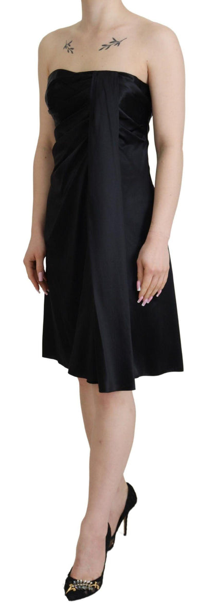 Dolce & Gabbana Elegant Black Silk Mini Sleeveless Dress - PER.FASHION