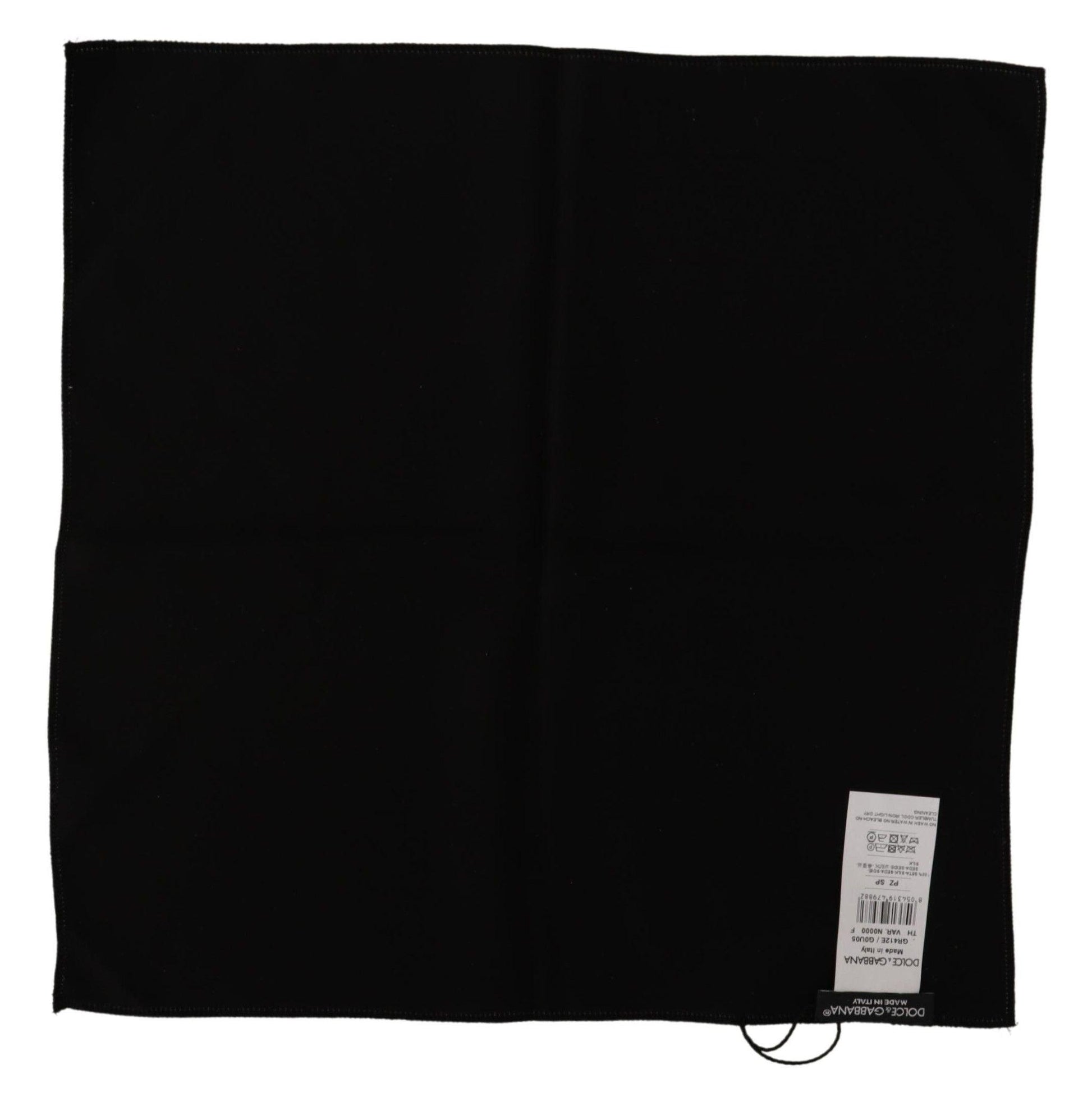 Dolce & Gabbana Elegant Black Silk Pocket Square - PER.FASHION