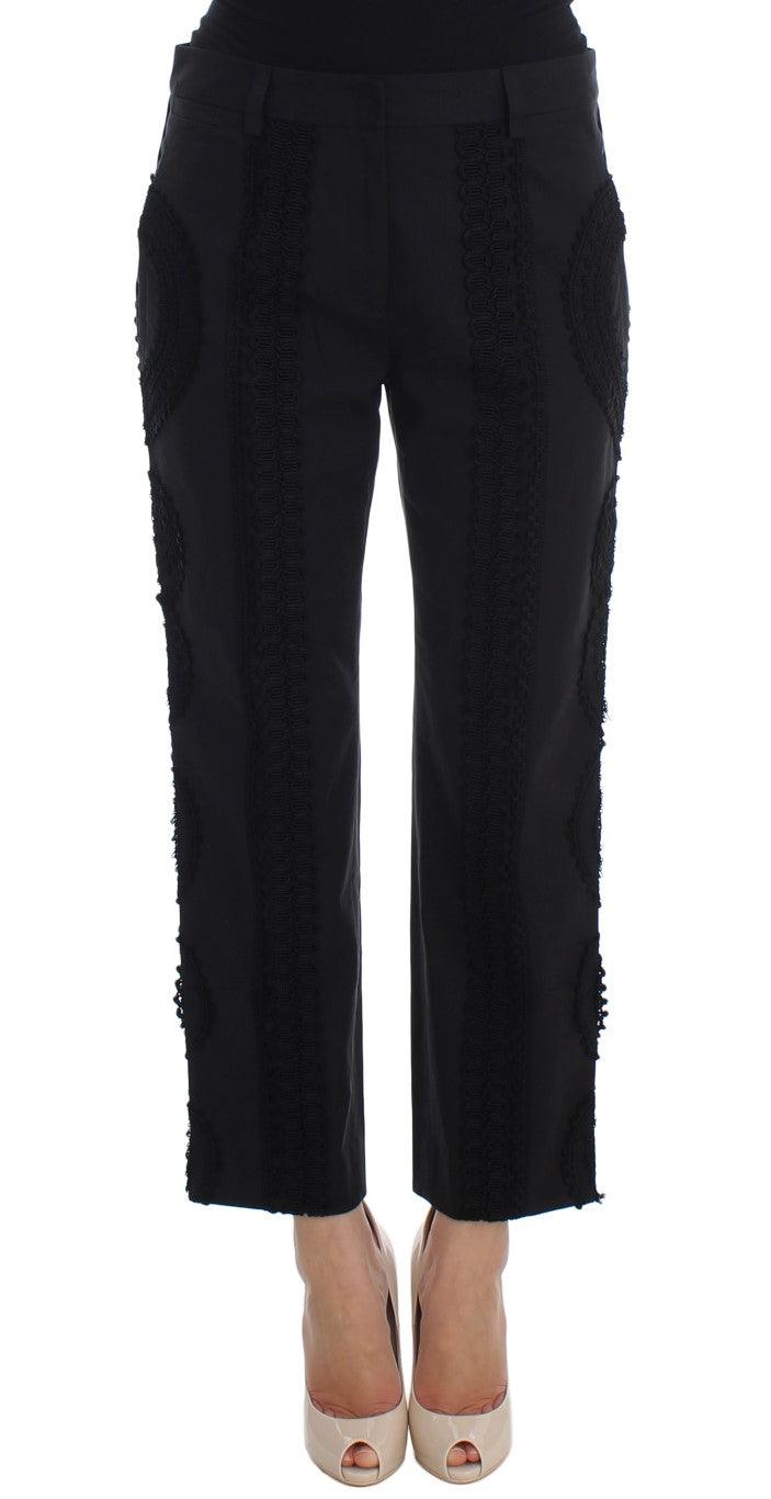 Dolce & Gabbana Elegant Black Torero Capri Pants - PER.FASHION