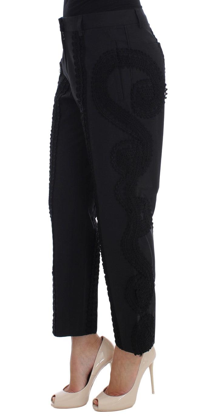 Dolce & Gabbana Elegant Black Torero Capri Pants - PER.FASHION