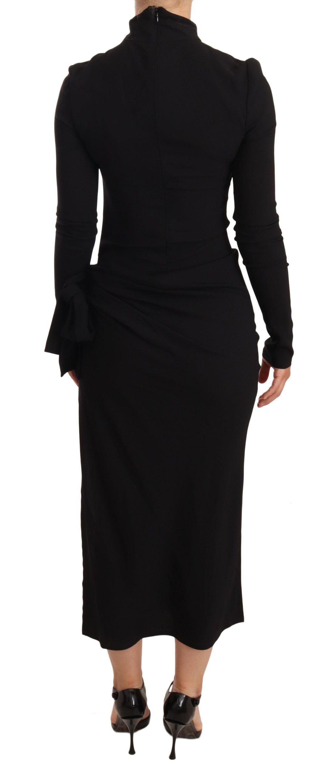Dolce & Gabbana Elegant Black Turtleneck Sheath Dress - PER.FASHION