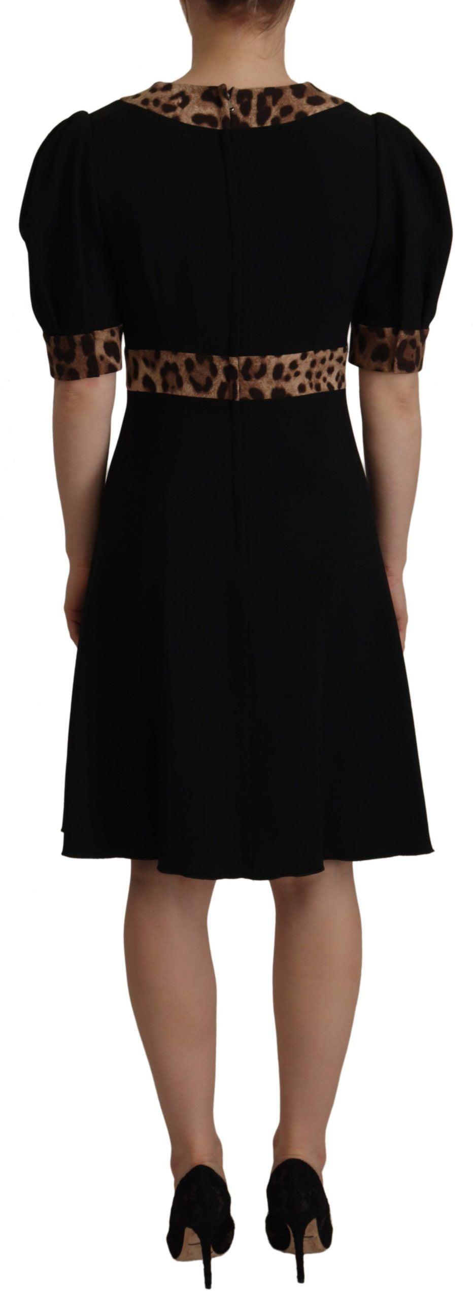 Dolce & Gabbana Elegant Black V-Neck A-Line Dress - PER.FASHION