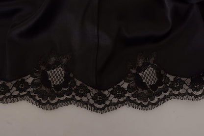 Dolce & Gabbana Elegant Black V-Neck A-Line Dress - PER.FASHION