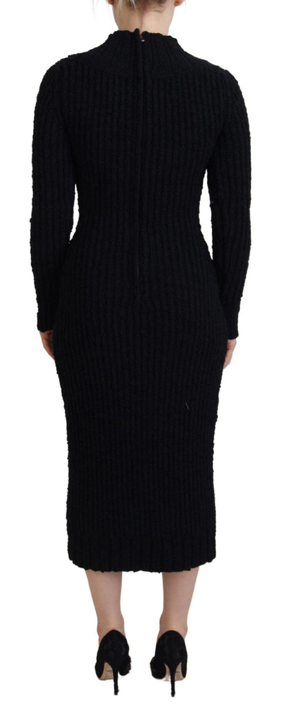 Dolce & Gabbana Elegant Black Wool Blend Sweater Dress - PER.FASHION