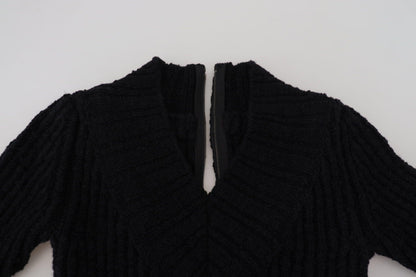 Dolce & Gabbana Elegant Black Wool Blend Sweater Dress - PER.FASHION