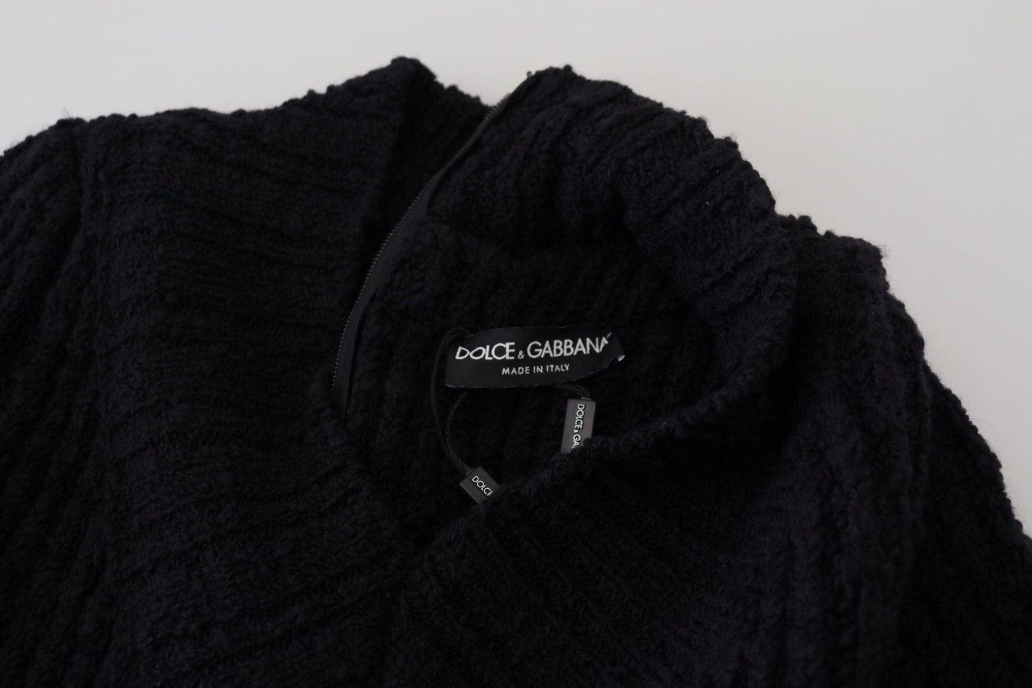 Dolce & Gabbana Elegant Black Wool Blend Sweater Dress - PER.FASHION