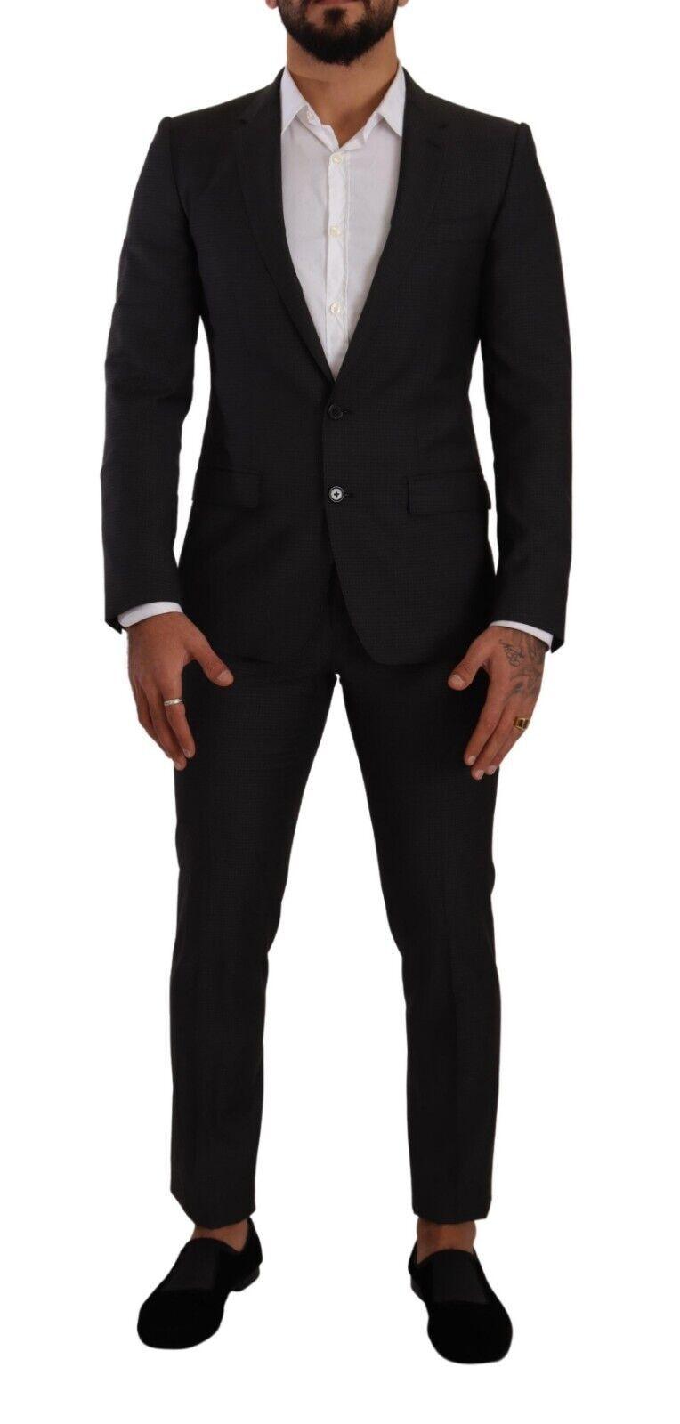 Dolce & Gabbana Elegant Black Wool Martini Suit - PER.FASHION