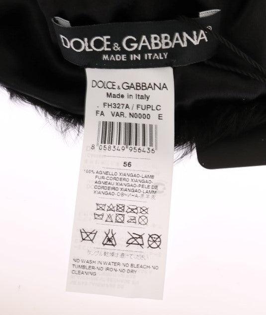 Dolce & Gabbana Elegant Black Xiangao Fur Beanie Hat - PER.FASHION