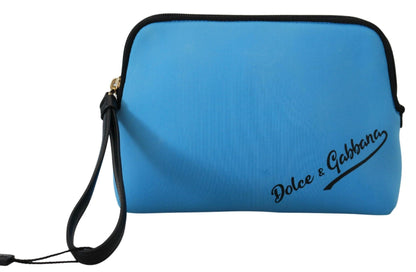 Dolce & Gabbana Elegant Blue Polyamide Pouch Bag - PER.FASHION