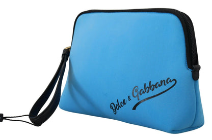 Dolce & Gabbana Elegant Blue Polyamide Pouch Bag - PER.FASHION