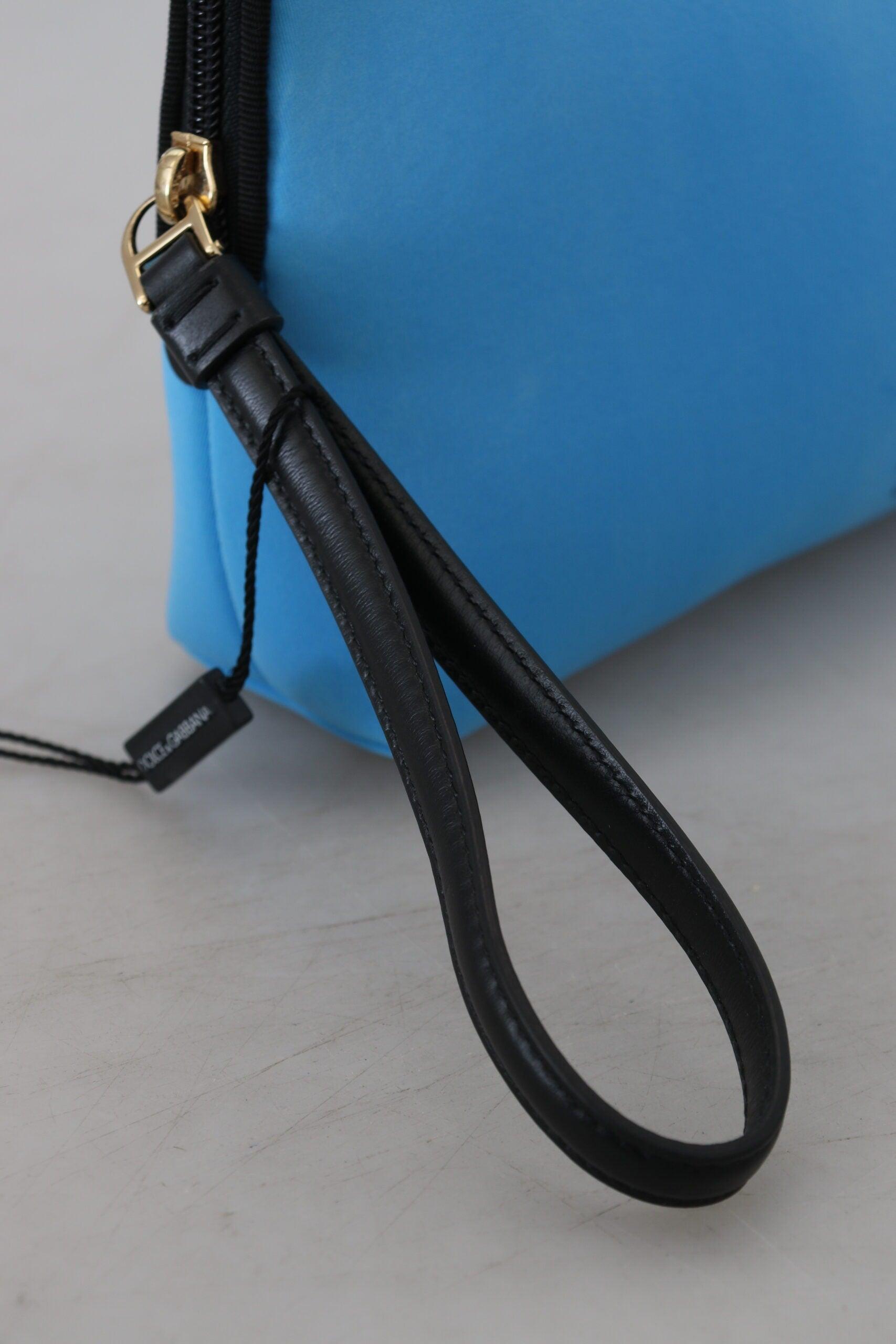 Dolce & Gabbana Elegant Blue Polyamide Pouch Bag - PER.FASHION