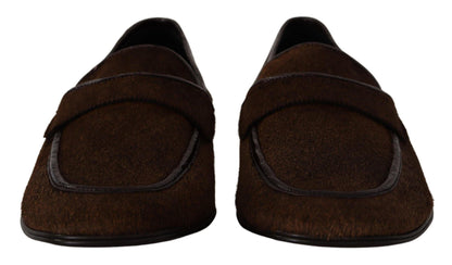 Dolce & Gabbana Elegant Brown Caiman Leather Loafers - PER.FASHION