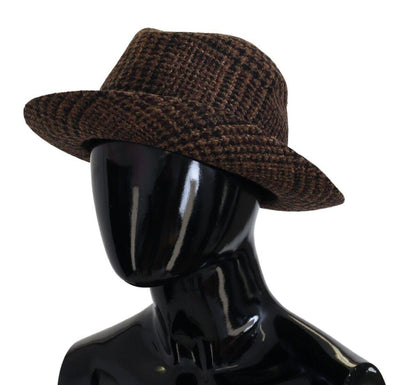 Dolce & Gabbana Elegant Brown Fedora Hat - Winter Chic Accessory - PER.FASHION