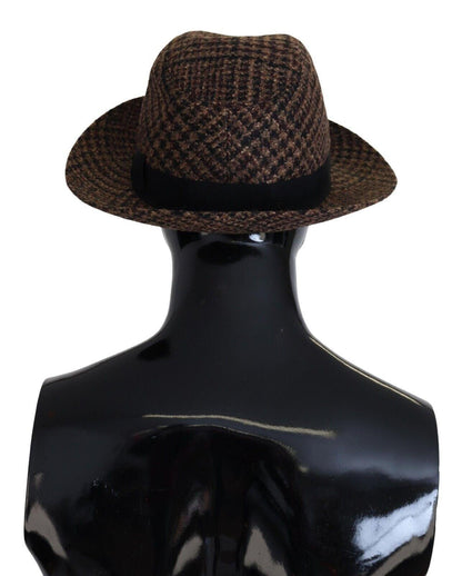 Dolce & Gabbana Elegant Brown Fedora Hat - Winter Chic Accessory - PER.FASHION