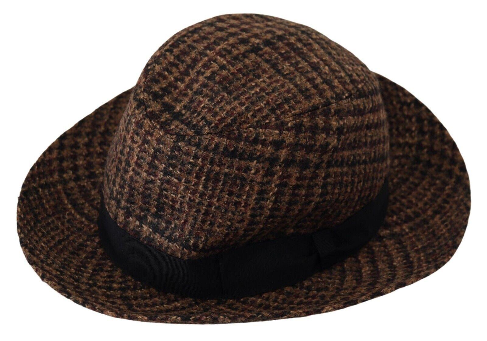 Dolce & Gabbana Elegant Brown Fedora Hat - Winter Chic Accessory - PER.FASHION