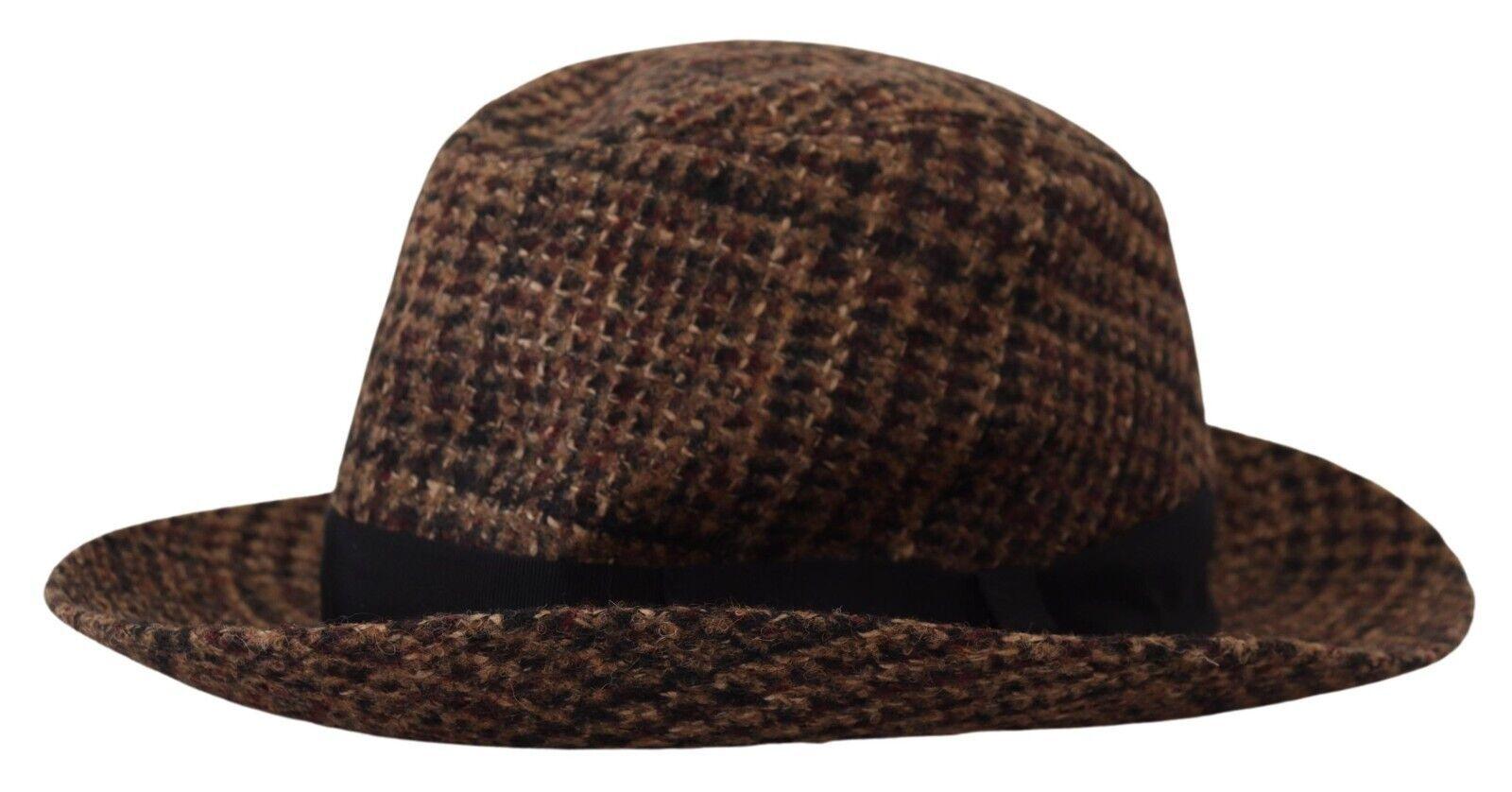 Dolce & Gabbana Elegant Brown Fedora Hat - Winter Chic Accessory - PER.FASHION