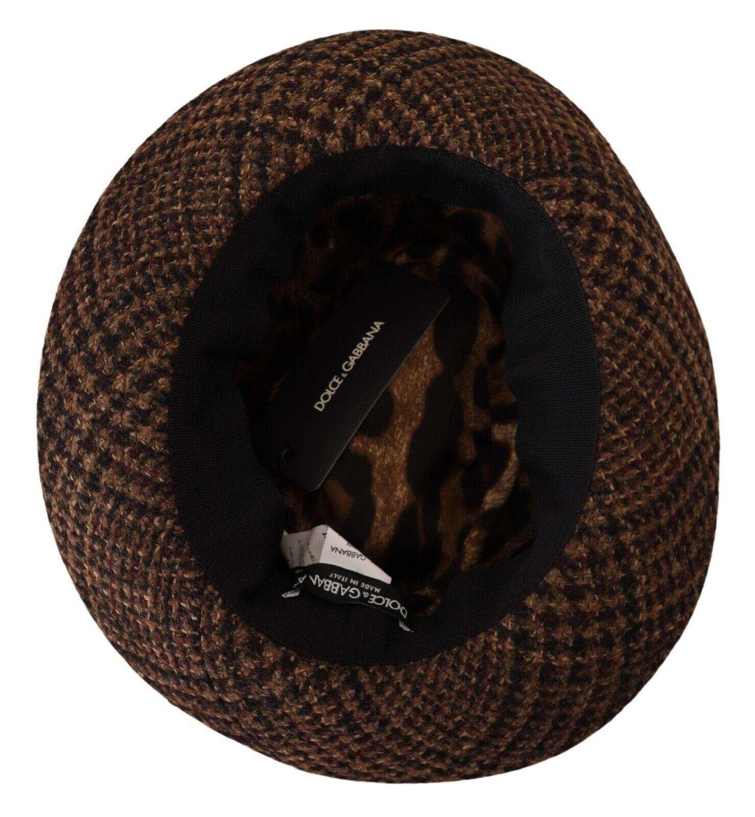 Dolce & Gabbana Elegant Brown Fedora Hat - Winter Chic Accessory - PER.FASHION