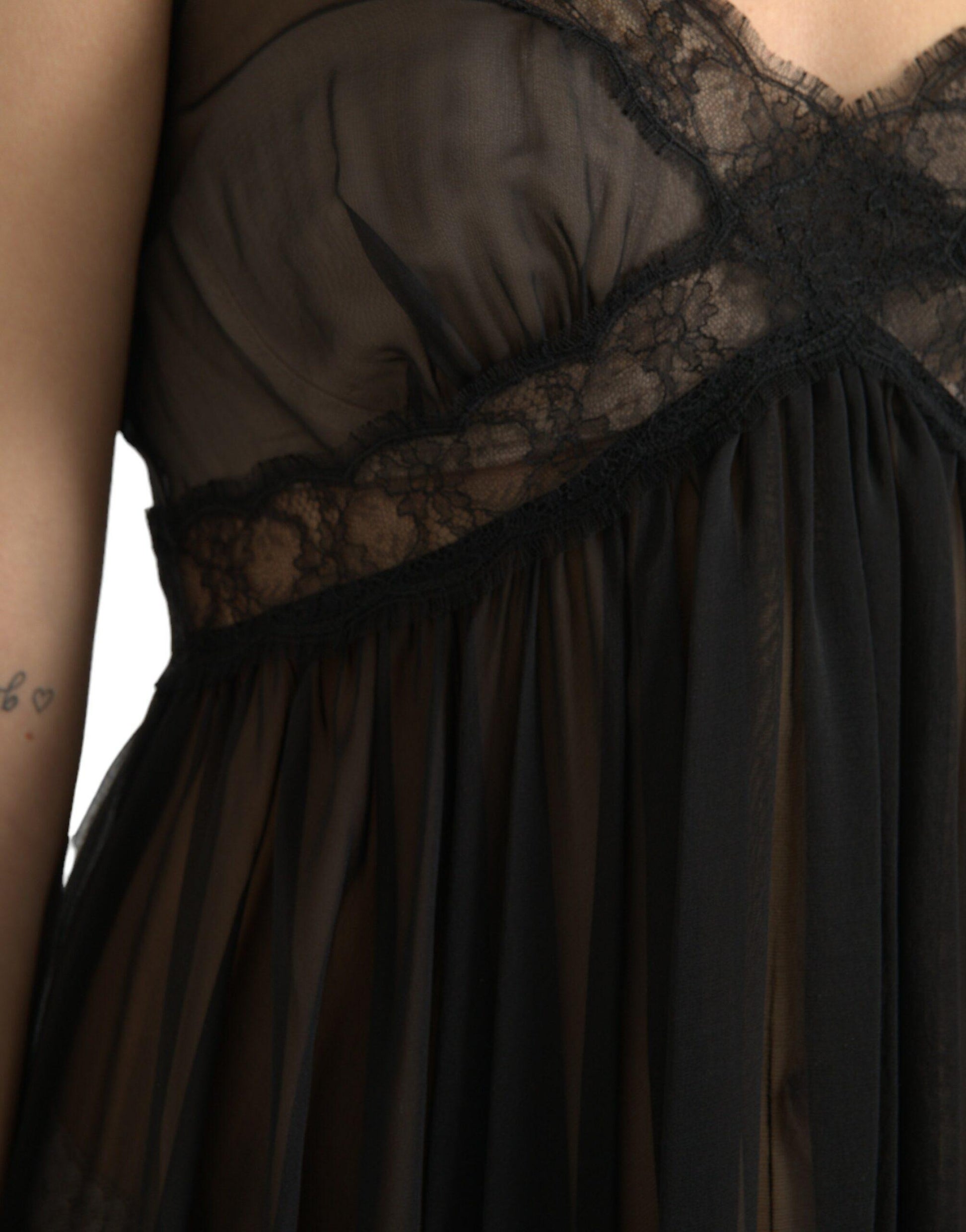 Dolce & Gabbana Elegant Chiffon Silk Blend Mini Dress - PER.FASHION