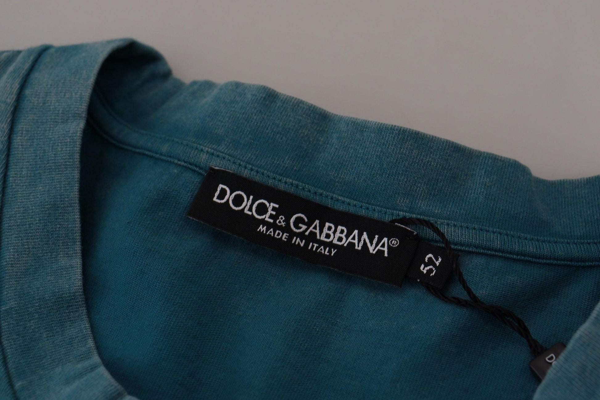 Dolce & Gabbana Elegant Crew Neck Cotton Tee in Blue - PER.FASHION