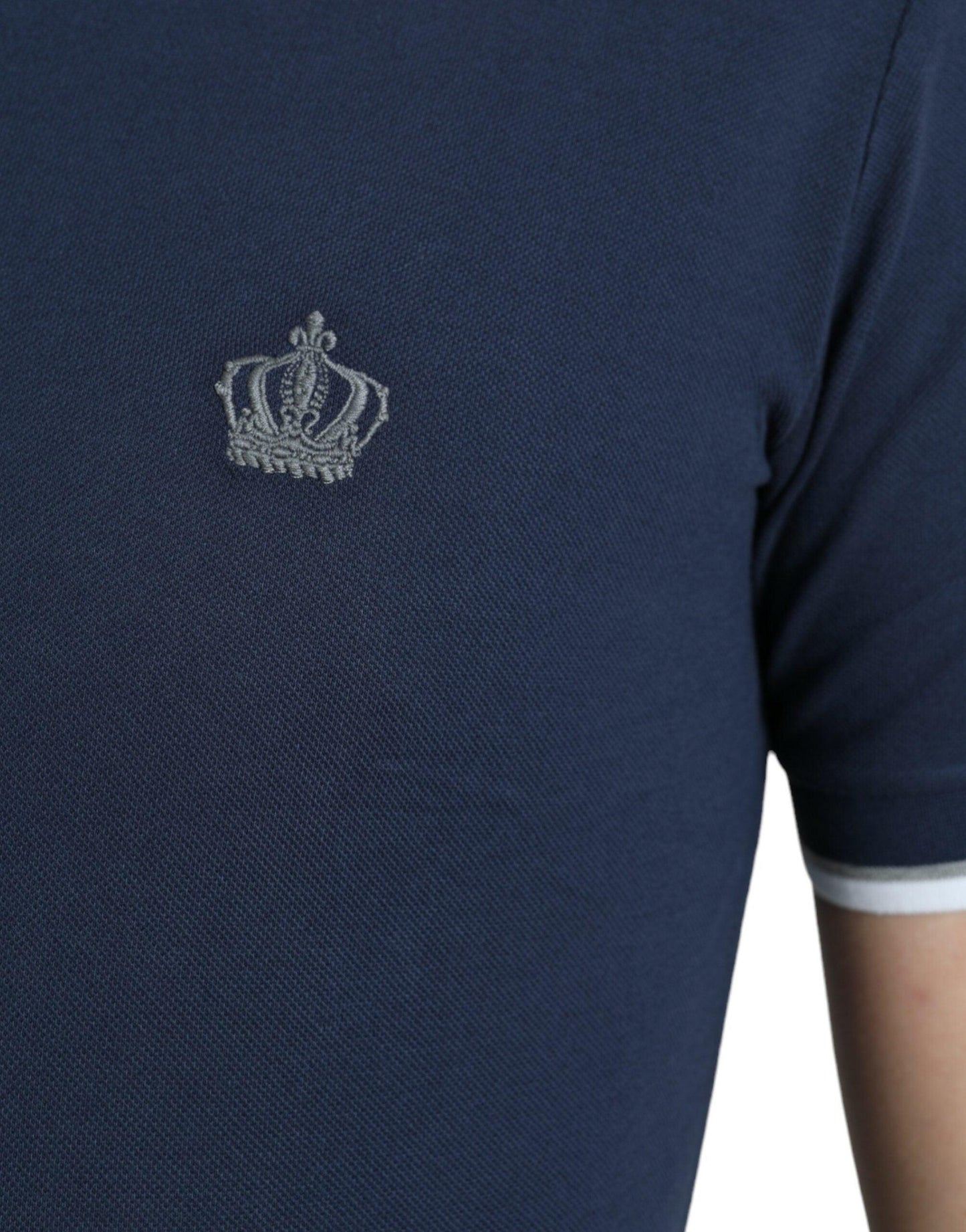 Dolce & Gabbana Elegant Crown Embroidered Polo T-Shirt - PER.FASHION